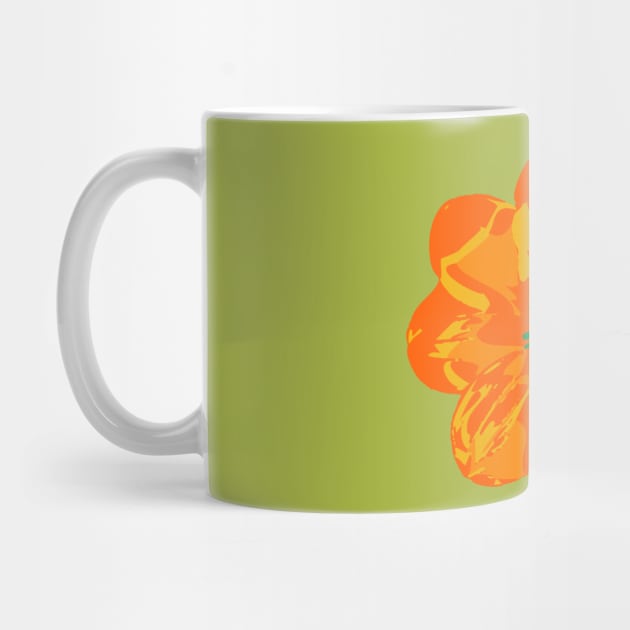 COSMIC COSMOS Big Abstract Floral Summer Bright Flower - Coral Orange Yellow Lime Green - UnBlink Studio by Jackie Tahara by UnBlink Studio by Jackie Tahara